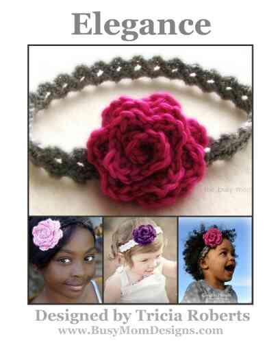 Crochet Pattern Elegance Headband Easy Headband All Sizes By Busy Mom Designs