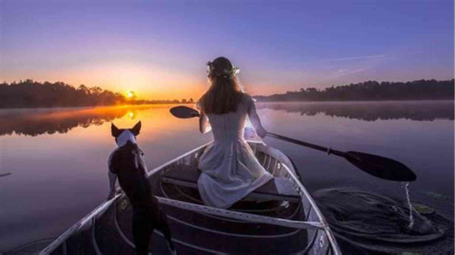 A Breathtaking Sunset The Girl In The Canoe