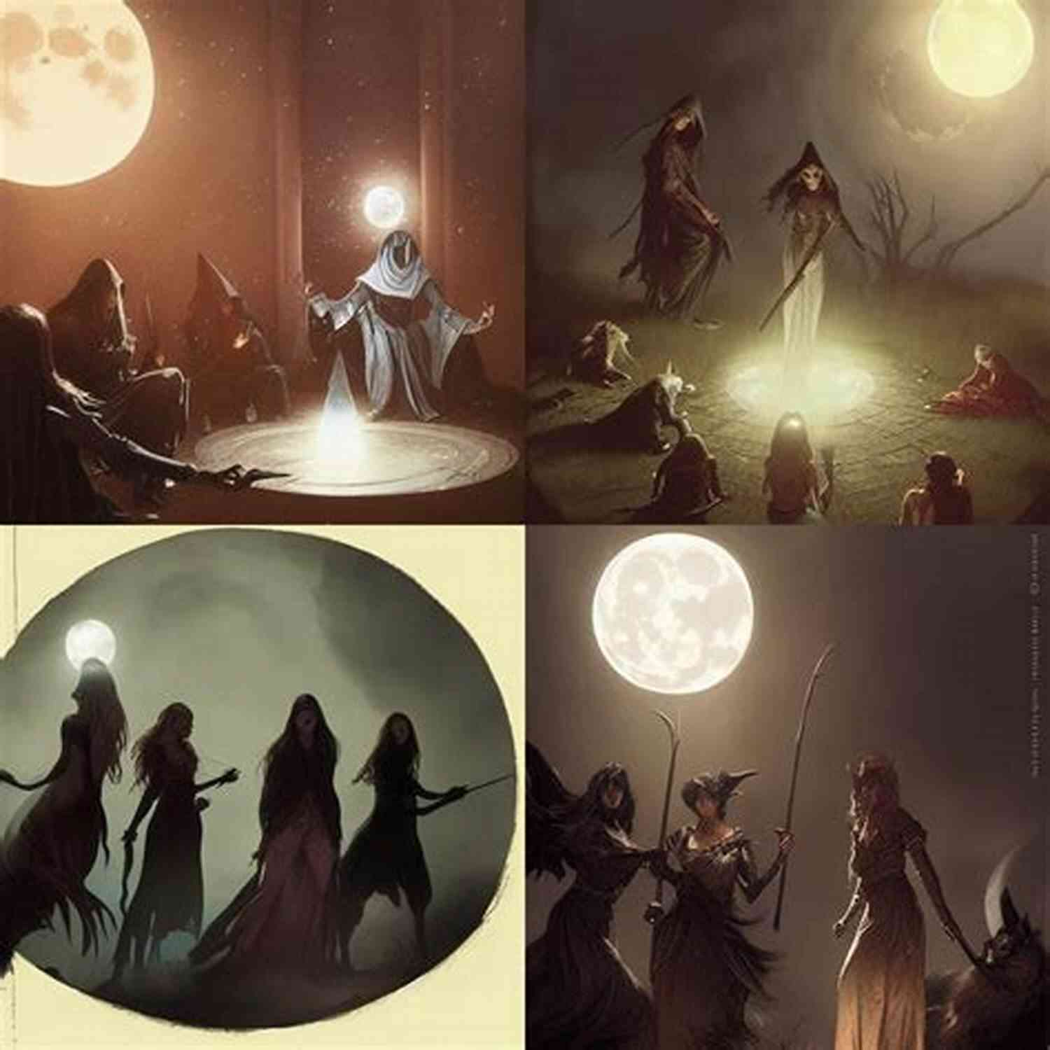 Beautiful Yet Mysterious Vampire Witch Casting A Spell Under The Full Moon Vampire Witch (Revenge Of The Witch 6)