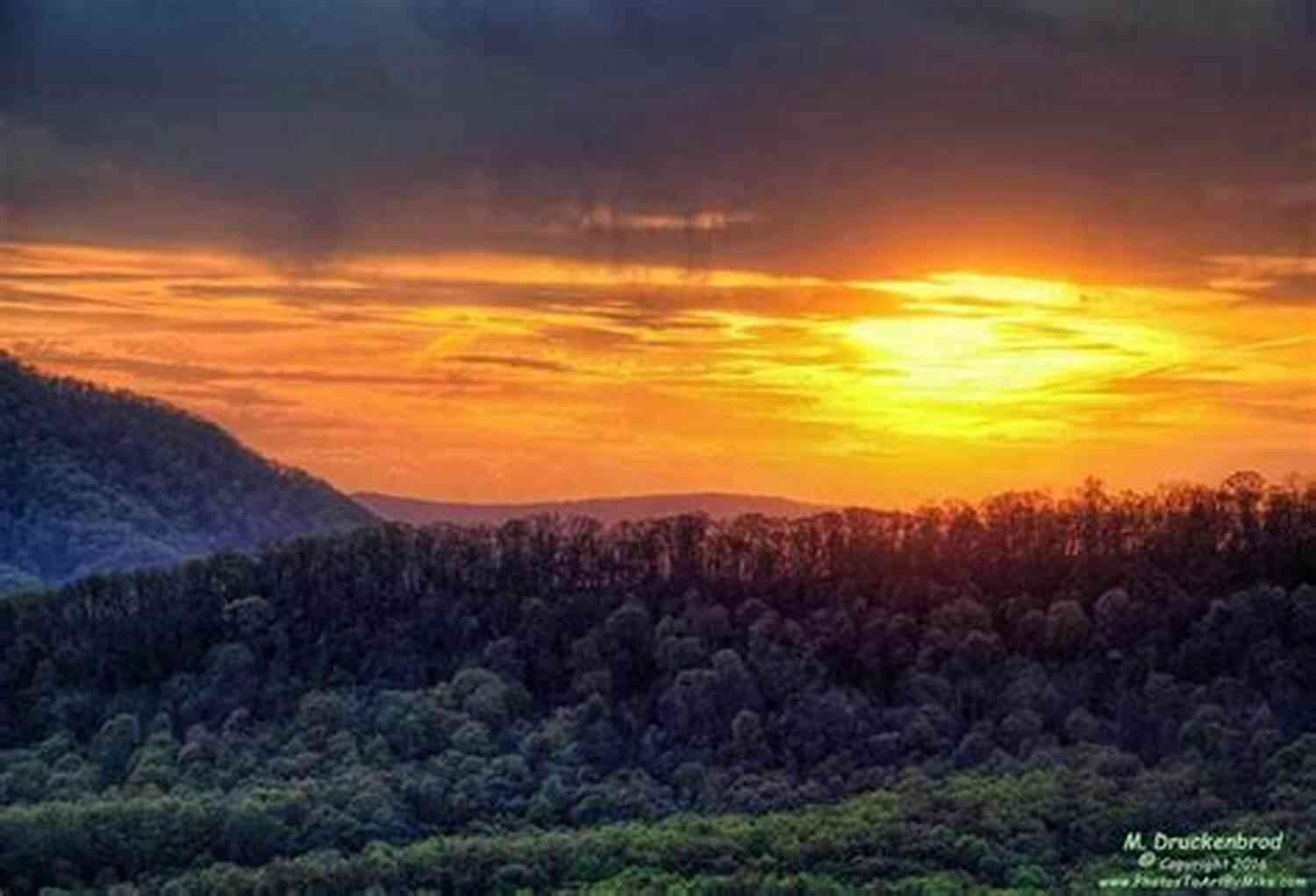 Breathtaking Sunset Over The Appalachian Mountains In West Virginia West Virginia: : Or Parable From A Hawk