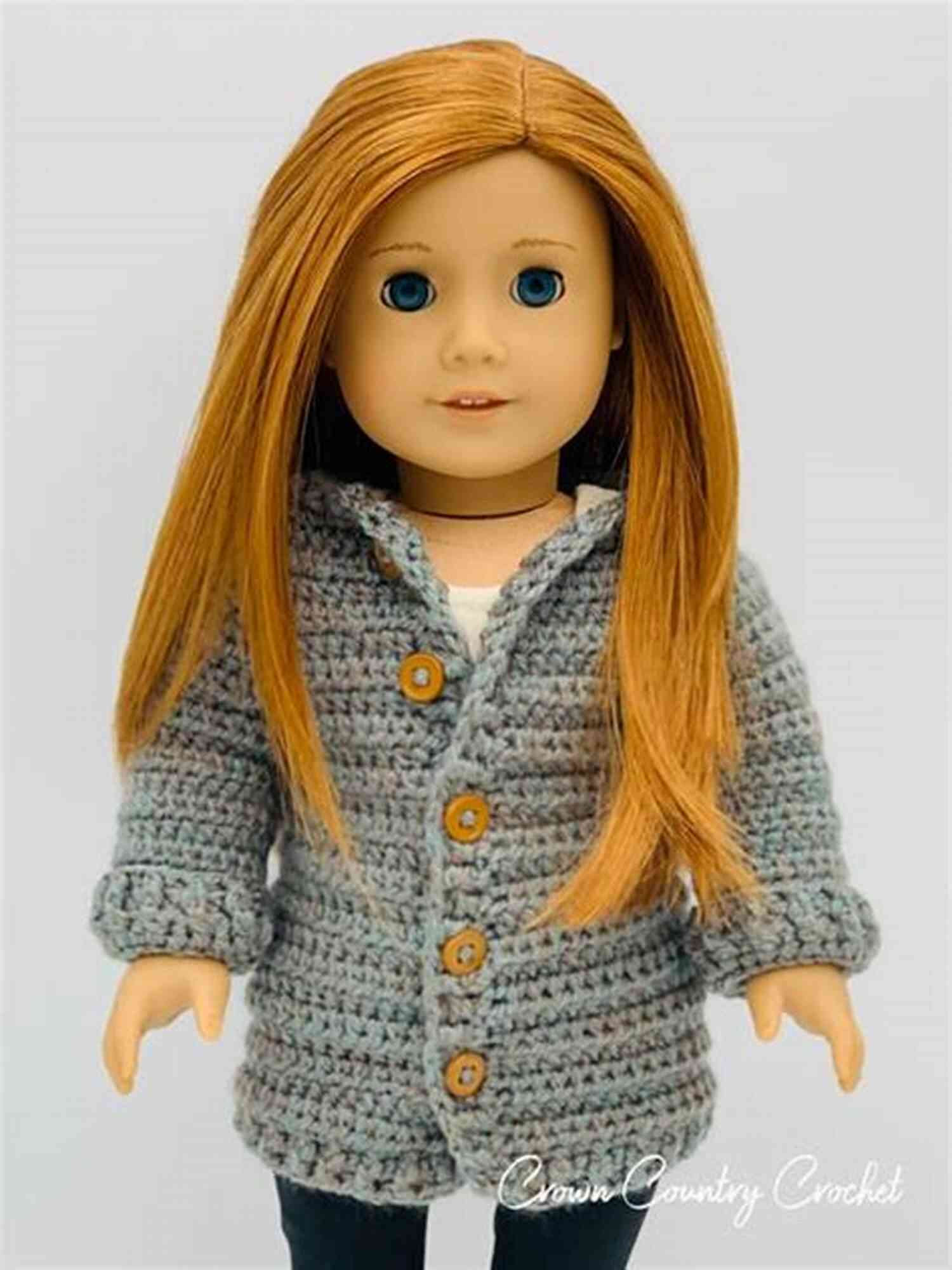 Crochet Pattern For A Cozy Cardigan For An 18 Inch Doll 18 Inch Doll Crochet Dress Pattern Worsted Weight Fits American Girl Doll Journey Girl My Life Our Generation: Crochet Pattern (18 Inch Doll Whimsical Clothing Collection 1)
