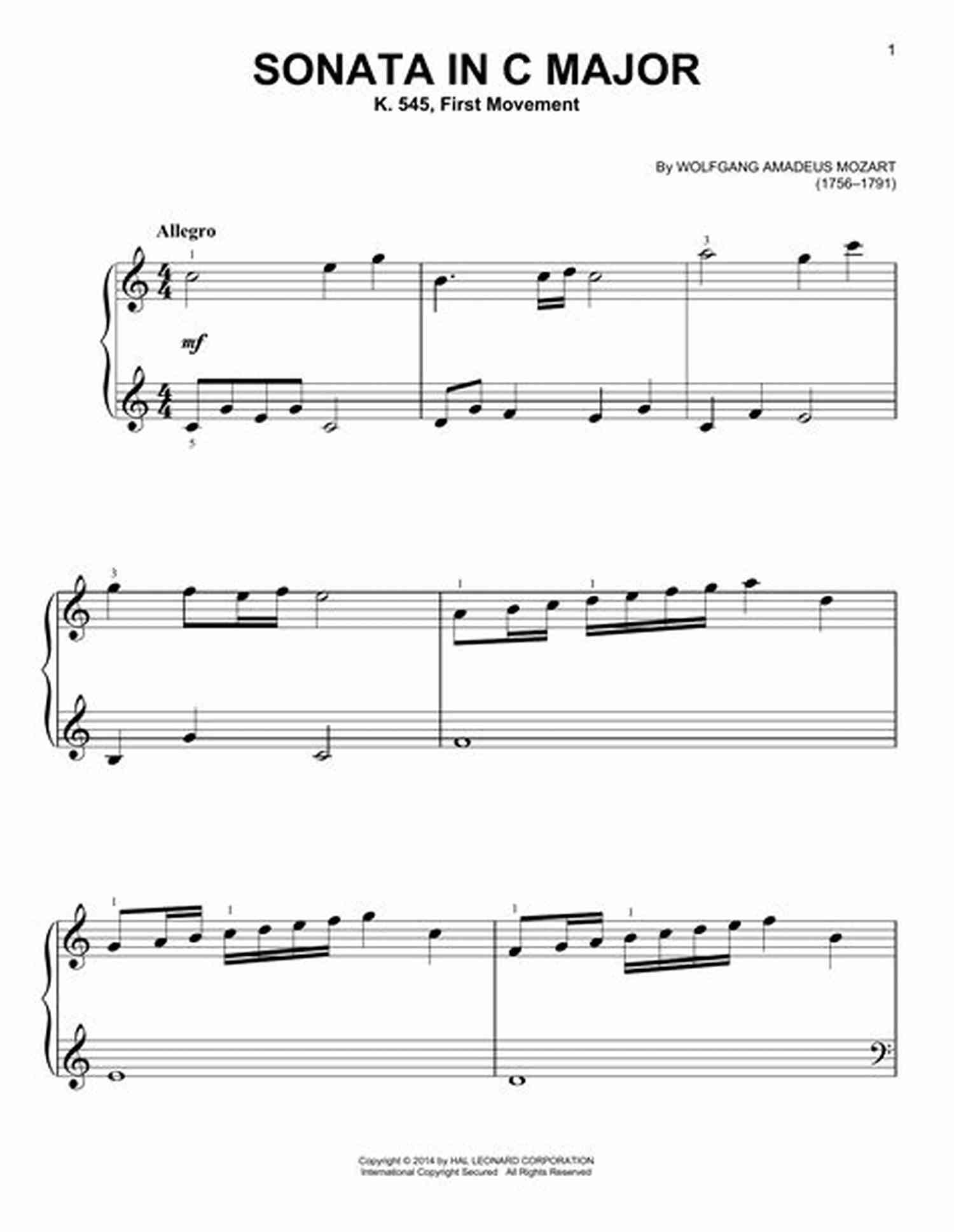 Mozart's Sonata In C Major, K. 545 Just Imagine 2: For Late Elementary To Early Intermediate Piano