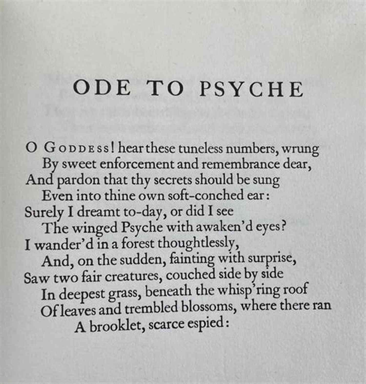 Ode To Psyche An Invocation To The Goddess Of The Soul Poems Of John Keats John Keats